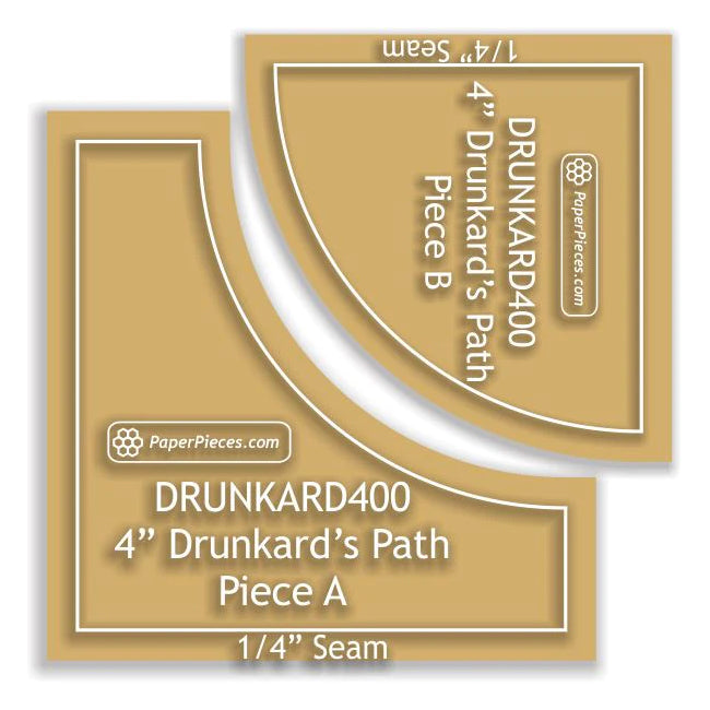Drunkard's Path Acrylic Templates - 1/4" Seam - 4" block – Craft de Ville