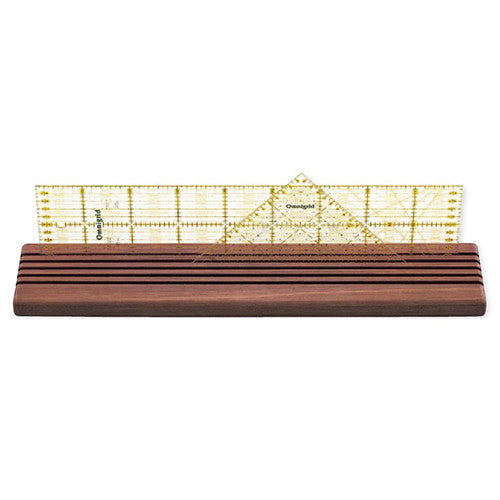 Omnigrid Wooden Ruler Rack - 5-Slot Organizer For Sewing & Quilting Rulers, Non-Skid Base
