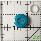 2-Holed Plastic Button - 1/2 Turquoise Buttons