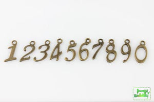 Script Number Charm - Antique Bronze - Craft De Ville - Craft de Ville