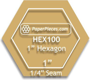 Acrylic Hexagon Template - 1/4 seam