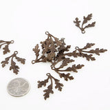 Oak Frond Charm - Natural Brass - Vintaj - Craft de Ville