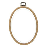 Decorative Plastic Oval Woodgrain Embroidery Hoop - 4 X 5