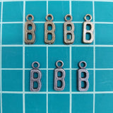 Sans Serif Letter Charms - Antique Bronze B-Silver Tone & Pendants