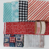 Reusable Holiday Fabric Wrapping Supplies Candy Stripes Material Kits