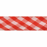 Extra Wide Double Folded Bias - Gingham 14Mm Red Tape