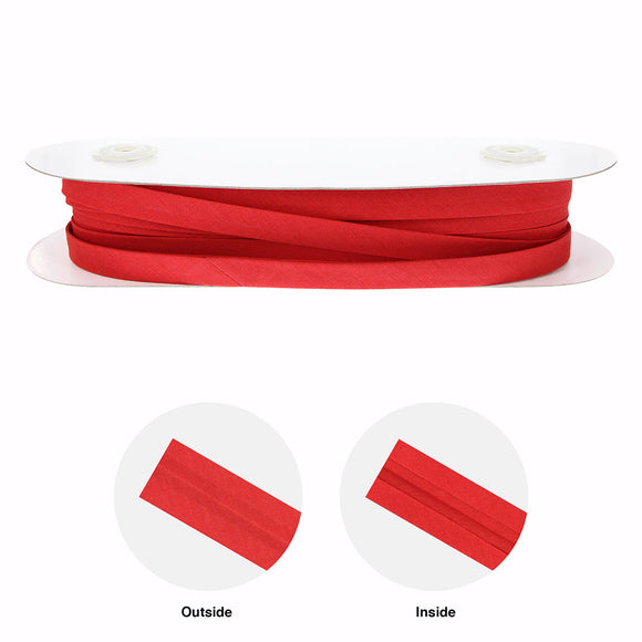 Extra Wide Double Folded Bias - Scarlet 16Mm 25 Meters Tape