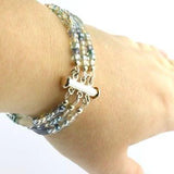 3 strand Summer Thunder bracelet with silver plated slide clasp - Craft De Ville - Craft de Ville