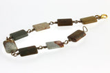 Ocean Agate chicklet bracelet - brass finish - Craft De Ville - Craft de Ville