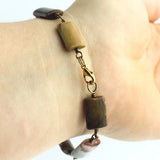 Ocean Agate chicklet bracelet - brass finish - Craft De Ville - Craft de Ville