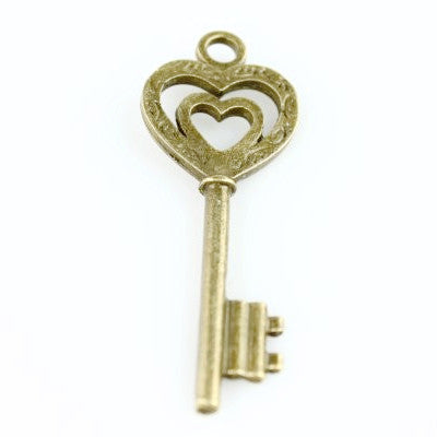 Key Charm - Double Heart - Craft De Ville - Craft de Ville