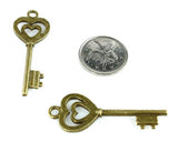 Key Charm - Double Heart - Craft De Ville - Craft de Ville