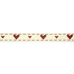 Grosgrain Heart Ribbon - 10Mm Ribbons & Trim