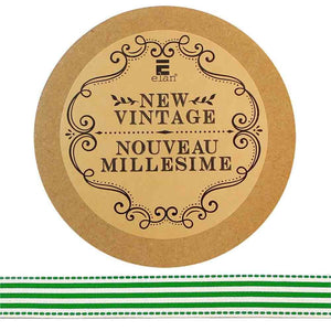 Cotton Stripes Ribbon - Green - 15mm - Elan - Craft de Ville