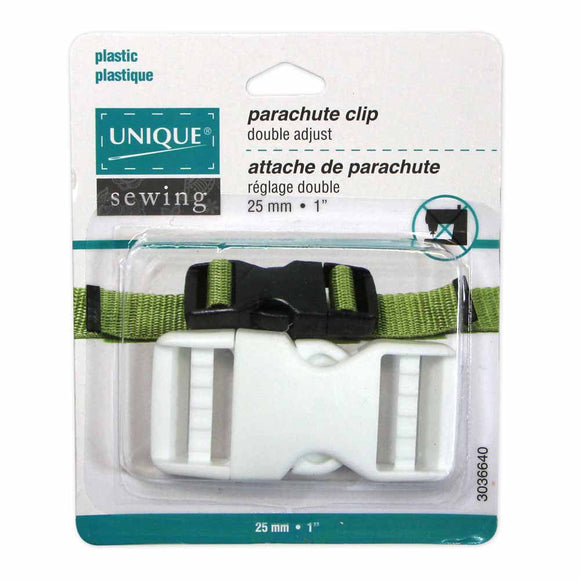 Parachute Clip - 1 (25Mm) White Plastic Craft Fasteners & Closures