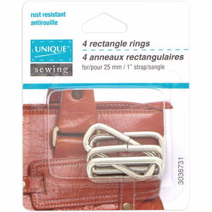 Rectangle Rings - 1 (25Mm) Silver 4 Pack Craft Fasteners & Closures