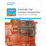 Rectangle Rings - 1 (25Mm) Silver 4 Pack Craft Fasteners & Closures