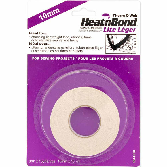 Heat N Bond Lite Iron-On Adhesive Tape - 10Mm X 13.7M Interfacing & Stabilizers