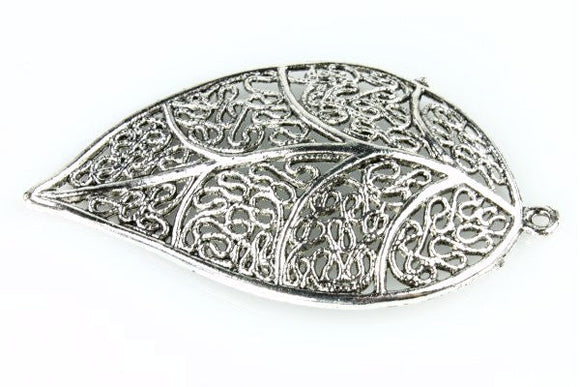 Lacey Leaf Pendant - Antique Silver - Craft De Ville - Craft de Ville