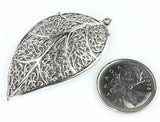 Lacey Leaf Pendant - Antique Silver - Craft De Ville - Craft de Ville