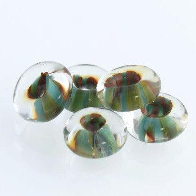 Lamp Bead Donut - 9mm Sienna Jade - pack of 5 - Unicorne Beads - Craft de Ville