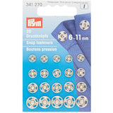 Sew-On Snaps - 20 Pack 6-11Mm Silver