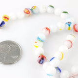 Multicolour Flower Lamp work Glass Beads - 8mm - Strand - Craft De Ville - Craft de Ville