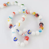 Multicolour Flower Lamp work Glass Beads - 8mm - Strand - Craft De Ville - Craft de Ville