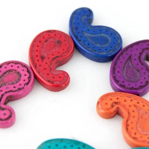 Dyed Comma Shape Stone Bead - Multicolour - Craft De Ville - Craft de Ville