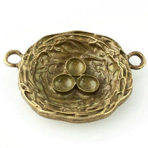 Bird's Nest Pendant or Connector - Antique Bronze - Craft De Ville - Craft de Ville