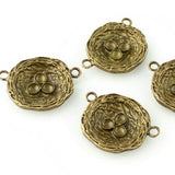 Bird's Nest Pendant or Connector - Antique Bronze - Craft De Ville - Craft de Ville