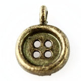 Button Charm - Antique Bronze - Craft De Ville - Craft de Ville