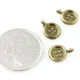 Button Charm - Antique Bronze - Craft De Ville - Craft de Ville