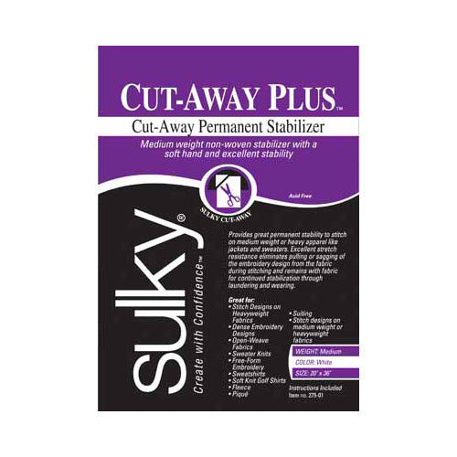 Sulky Cut-Away Plus 1Yd Pkg Interfacing & Stabilizers