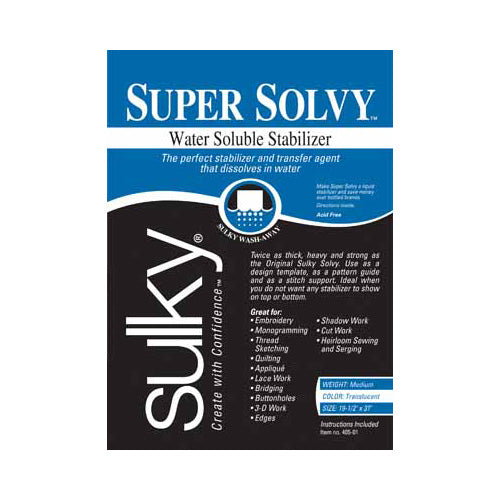 Sulky Super Solvy 1Yd Pkg Interfacing & Stabilizers