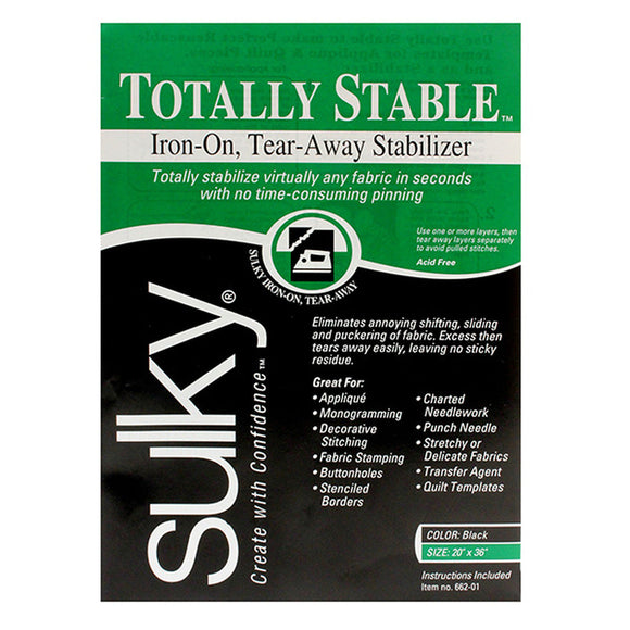 Sulky Totally Stable Black 1Yd Pkg Interfacing & Stabilizers