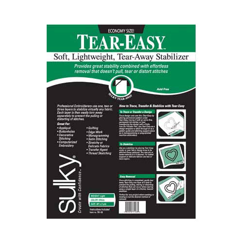Sulky Tear-Easy White 3Yd Pkg Interfacing & Stabilizers