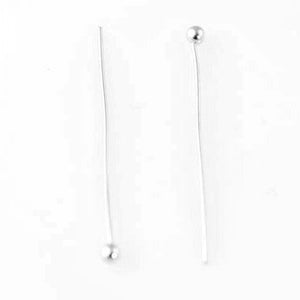 Ball Head Pins - Rhodium Plate - 25mm - Craft De Ville - Craft de Ville