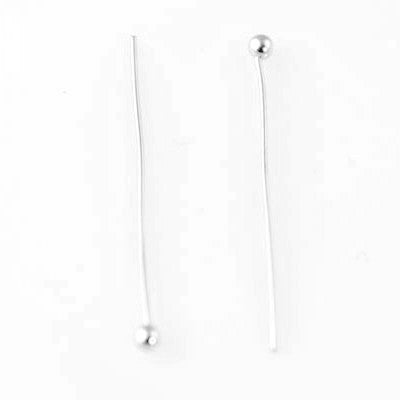 Ball Head Pins - Rhodium Plate - 25mm - Craft De Ville - Craft de Ville