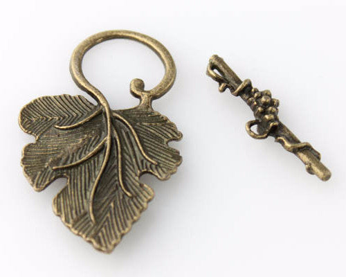 Leaf Shape Toggle Clasp - Antique Bronze - Craft De Ville - Craft de Ville