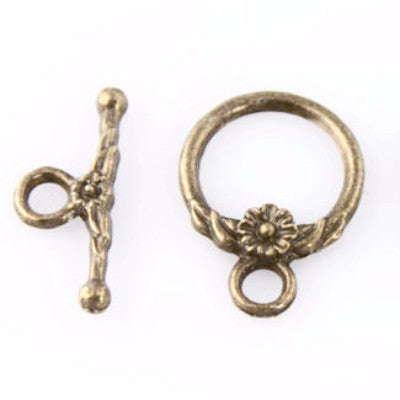 Flower Toggle Clasp - Antique Bronze - 23mm - Craft De Ville - Craft de Ville