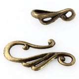 Art Deco Hook and Eye Clasp - Antique Bronze - Craft De Ville - Craft de Ville