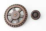 Closed Wheel Button - Antique Copper - 5/8" (16mm) - Craft De Ville - Craft de Ville