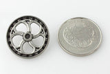 Flywheel Button - Antique Silver - 7/8" (22mm) - Craft De Ville - Craft de Ville