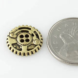 Gears Button - Antique Brass - 5/8" (16mm) - Craft De Ville - Craft de Ville