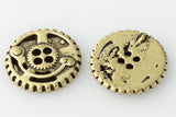 Gears Button - Antique Brass - 5/8" (16mm) - Craft De Ville - Craft de Ville