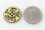 Gears Button - Antique Brass - 7/8" (22mm) - Craft De Ville - Craft de Ville