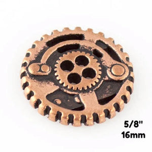 Gears Button - Antique Copper - 5/8" (16mm) - Craft De Ville - Craft de Ville