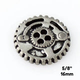 Gears Button - Antique Silver - 5/8" (16mm) - Craft De Ville - Craft de Ville