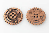 Gears Button - Antique Copper - 7/8" (22mm) - Craft De Ville - Craft de Ville